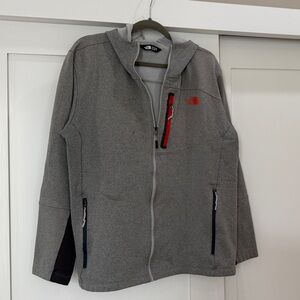 The North FaceMen's Gray Zip Up with Red Accents